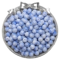 8mm blue and white marbled glass beads for DIY jewelry making neatly arranged on a silver tray - 8mm (30 Pcs/Pack) / Aqua