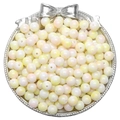 8mm round marble-patterned glass beads in soft pink and yellow for DIY jewelry - 8mm (30 Pcs/Pack) / Yellow