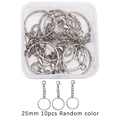 Set de llaveros de metal plateado con anillos de 25mm y cierres de langosta 10 uds - Modelo 16 Juego de Llaveros de Anillo Trenzado (25mm)