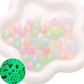 Cuentas redondas luminosas de acrílico pastel con efecto de brillo verde en la oscuridad - 12mm (20 piezas/paquete) / Colores Mezclados Luminosos