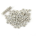 Silver CCB saucer spacer beads with metallic mirror finish for DIY jewelry making - 5x2mm (500 Pieces/Pack) / White K Plated