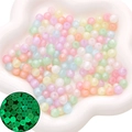 Cuentas de acrílico macarrón luminosas para joyas DIY con efecto fluorescente - 8mm (50 piezas) / Colores Mezclados Luminosos