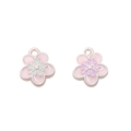 Ciondoli a fiore in smalto rosa e viola per la creazione di gioielli creativi - 15# Stile Etichetta Fiore Di Pesco Bifacciale (BJI1169) / 1 Pezzo