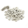 Flat round metallic silver CCB spacer beads for DIY jewelry bracelet making - 6x2mm (300 Pieces/Pack) / White K Plated