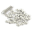 Polished silver plastic CCB spacer beads with a flat round saucer shape for DIY jewelry - 7x3mm (200 Pieces/Pack) / White K Plated
