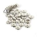 Flat disc silver metal spacer beads for DIY jewelry making and bracelets - 11x4mm (100 Pieces/Pack) / White K Plated