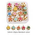 Kit de creación de joyas con cuentas florales coloridas de 14mm, set de 15 piezas por pack - Modelo 18 Campanas Estilo Cloisonné (14mm)