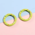 Green and orange polka dot 25mm alloy spring ring buckles for DIY keychains - 25mm (1 Piece) / Green