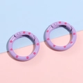 Set of two purple alloy O-rings with pink polka dots for DIY keychain accessories - Purple