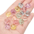 Transparent acrylic flower-shaped beads in pastel colors for DIY jewelry and crafts - 20Pcs/Pack / Flower (Transparent Glossy)
