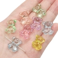 Perles d'ours en acrylique transparent aux couleurs acidulées pour bijoux DIY et porte-clés - 20 Pcs/Pack / Ours en Peluche (Transparent Brillant)