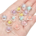 Perles de cœur en acrylique transparent avec centre macaron pour bijoux DIY fait main - 20 Pcs/Pack / Coeur (Perle-dans-Perle)
