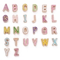 Bunte Emaille-Alphabet-Perlen A-Z mit Goldrand für DIY-Armbänder und Schmuckbau - A-Z Komplettset