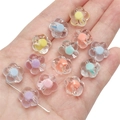 Perle fleur en acrylique transparent avec cœur macaron pour bijoux DIY et lanières - 20 Pcs/Pack / Fleur (Perle-dans-Perle)