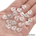 Silver alloy hollow round pendant with Fu character for DIY jewelry making 12x10mm - Fortune Round Tag (BJI1167) / 12x10mm