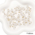 Ciondolo a fiore bianco 11x6mm con ago dorato per creazione gioielli fai da te e bracciali - Bac baccello di loto Bianco