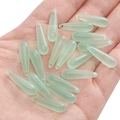Perline in resina giada verde chiaro a goccia per creazione di gioielli fai da te - 6x21mm (Confezione da 5) / Verde