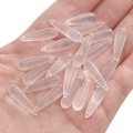Perline pendenti in resina rosa traslucida in mano per la creazione di gioielli fai da te - 6x21mm (Confezione da 5) / Bianco