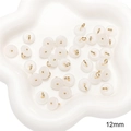 Ciondolo Pingan Kou 12mm in finta giada bianca con asola dorata per gioielli fai-da-te - Fibbia Pingan Bianco