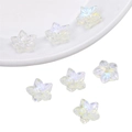 Iridescent cherry blossom glass flower beads for DIY jewelry and hair accessories - Pointed Petal Flower Style / 10 Pieces/Pack (13x12mm) / Pointed Flower Imported Color