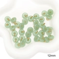 Ciondolo in finta giada verde chiaro da 12mm con anello dorato per gioielli DIY - Fibbia Pingan Verde Chiaro