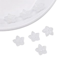 Translucent white flower-shaped glass beads for handmade jewelry and DIY bracelet making - Pointed Petal Flower Style / 10 Pieces/Pack (13x12mm) / Pointed Flower Jelly White