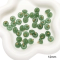 Ciondoli a ciambella in giada di vetro verde da 12mm con anelli dorati per gioielli - Fibbia Pingan Verde