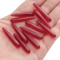 Perle in resina rossa traslucida a forma di goccia per gioielli fai da te - 6x33mm (Confezione da 5) / Rosso