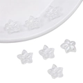 Perles de fleurs blanches irisées et transparentes pour bijoux DIY et accessoires cheveux - Fleur Pointue Blanc Nacré