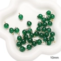 Perline di finta giada verde da 10mm con cappucci argentati e anelli dorati fai-da-te - Lanterna Verde