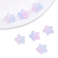 Perles en verre dépoli dégradé rose et bleu pour la création de bijoux artisanaux - Fleur Pointue Dégradé Rose Bleu