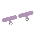 Pair of light purple woven oxford cloth phone tether tabs with silver metal D-rings - Purple 1 Piece/pack / Approximately 6*2.8cm