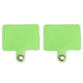 Universal bright green phone lanyard connector pads with silver metal eyelets for phone cases - 5.5x5.7cm / Green