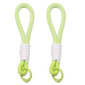 Lime green braided rope keychain with secure spring ring clasp and white wrapping - Diameter approx. 25mm, Total length approx. 16cm (1pc/Pack) / Grass Green