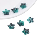Perles en forme de fleur avec dégradé cyan et fini nacré pour création de bijoux DIY - Fleur Pointue Dégradé Vert Foncé