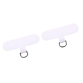 White Oxford cloth phone lanyard patches with silver metal D-rings, 2-pack DIY accessory - White 1 Piece/pack / Approximately 6*2.8cm