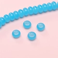 Sky blue 8x5mm glass rondelle beads with smooth finish for DIY jewelry making - Dark Blue