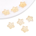 Perles en forme de fleur orange clair translucide avec nacre pour création de bijoux - Fleur Pointue Or Champagne