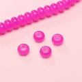 DIY 8x5mm translucent bright pink glass abacus spacer beads for handmade jewelry making - Rose Red