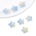 Perles de cerisier en verre dégradé bleu ciel et blanc pour création de bijoux - Pointed Flower Golden Blue