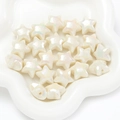 Perline a stella in acrilico bianco crema con finitura AB per gioielli fai-da-te e artigianato - Pentagramma / 5 Pezzi/Confezione / Beige