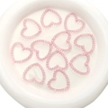 Cuentas de corazón de acrílico rosa AB aurora para joyería DIY y cadenas de móviles - 35x32mm (10 Piezas/Paquete) / Rosa