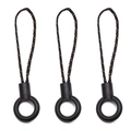 Pack de 3 cordones de nailon negro con puntos naranjas y aro acrílico para llaveros DIY - 6cm (Diámetro del anillo aprox. 14mm) / 2 Piezas/Juego / Negro Con Puntos