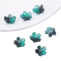 Perles fleurs en verre dégradé vert et gris pour bijoux et bracelets DIY - Fleur de Cerisier Dégradé Vert Foncé