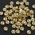 DIY gold acrylic alphabet beads with black letter C for handmade necklace bracelets - 4x7mm Hole approx 1mm Gold with Black Letter (50 Pieces/Pack) / Letter C