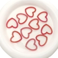 Cuentas de acrílico en forma de corazón rosa vibrante para creación de joyas DIY - 35x32mm (10 Piezas/Paquete) / Rojo
