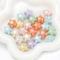 Perline colorate a stella in acrilico con rivestimento AB per creazioni fai-da-te - Pentagramma / 10 Pezzi/Confezione / Colori Misti Casuali