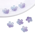 Perles en verre dégradé bleu-violet en forme de cerisier pour bijoux DIY - Fleur de Cerisier Dégradé Bleu Brume