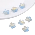 Perles de fleurs de cerisier en verre dégradé bleu pour bijoux DIY et accessoires - Fleur de Cerisier Bleu Doré