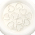 Holle hartvormige acryl kralen met AB iriserende afwerking voor sieraden, set van 10 - Wit